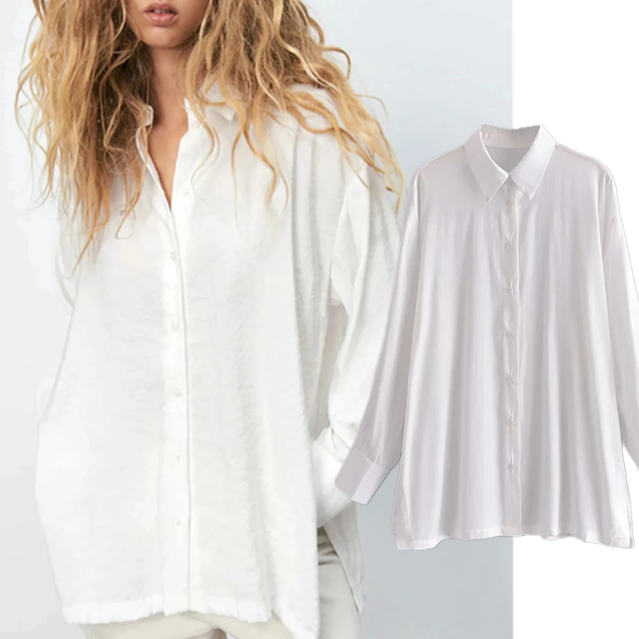 

Elmsk Blusas Mujer De Moda 2021 England High Street Fashion Simple Solid Loose Long Sleeve Casual Blouse Women Shirt Women