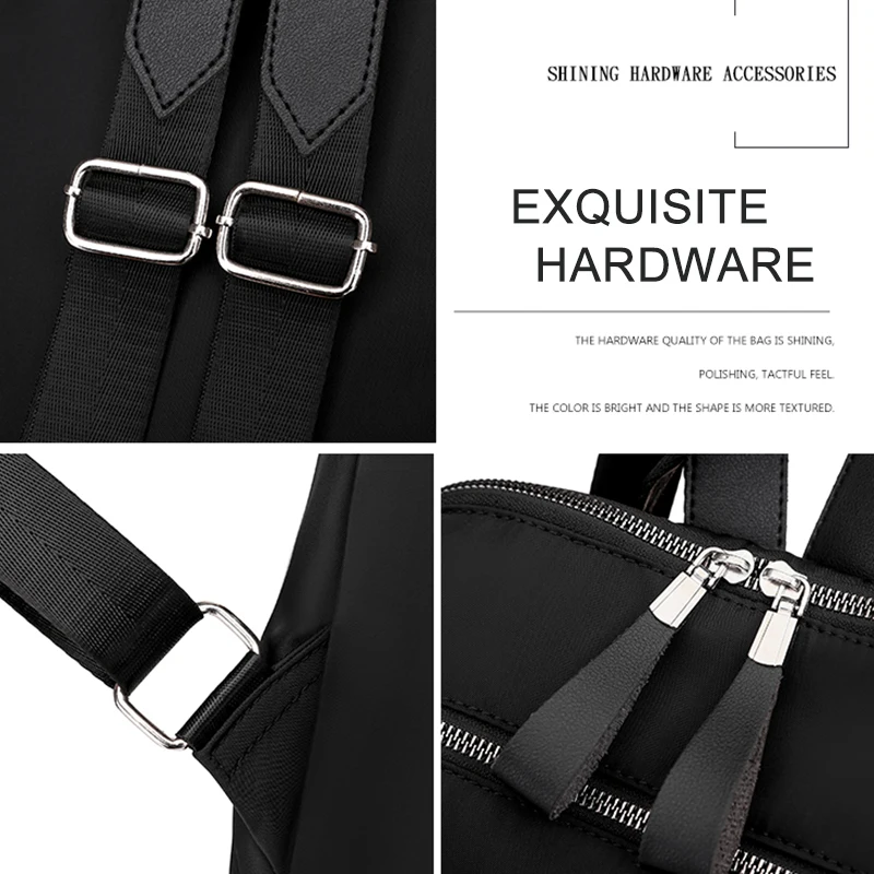 

Women Backpack Fashion New Large Capacity Backbag High Quality Ladies Daily Travel Bagpack Oxford Cloth Black Khaki