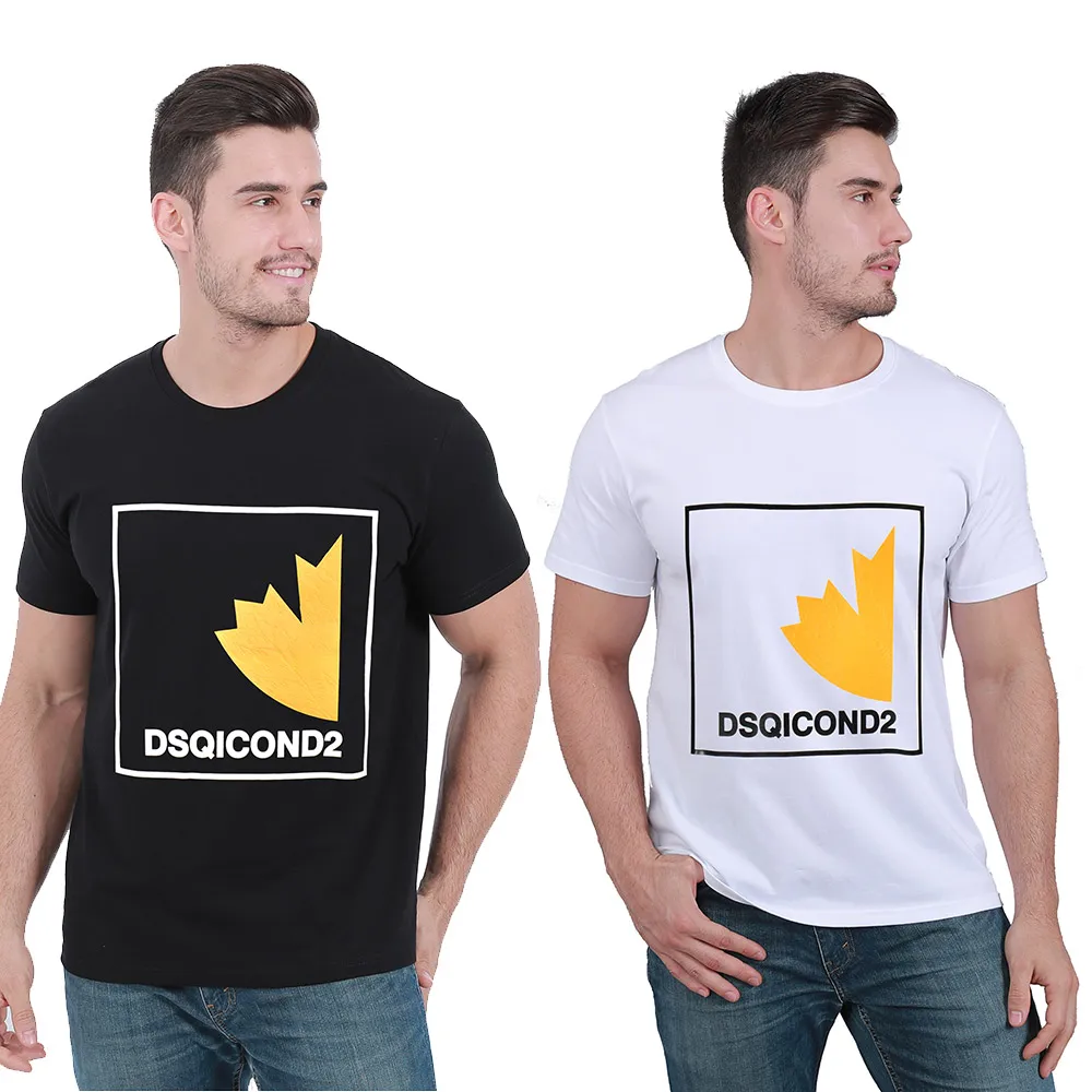 DSQICOND2 Новые футболки DSQ с принтом кленовых листьев графическая мода женская