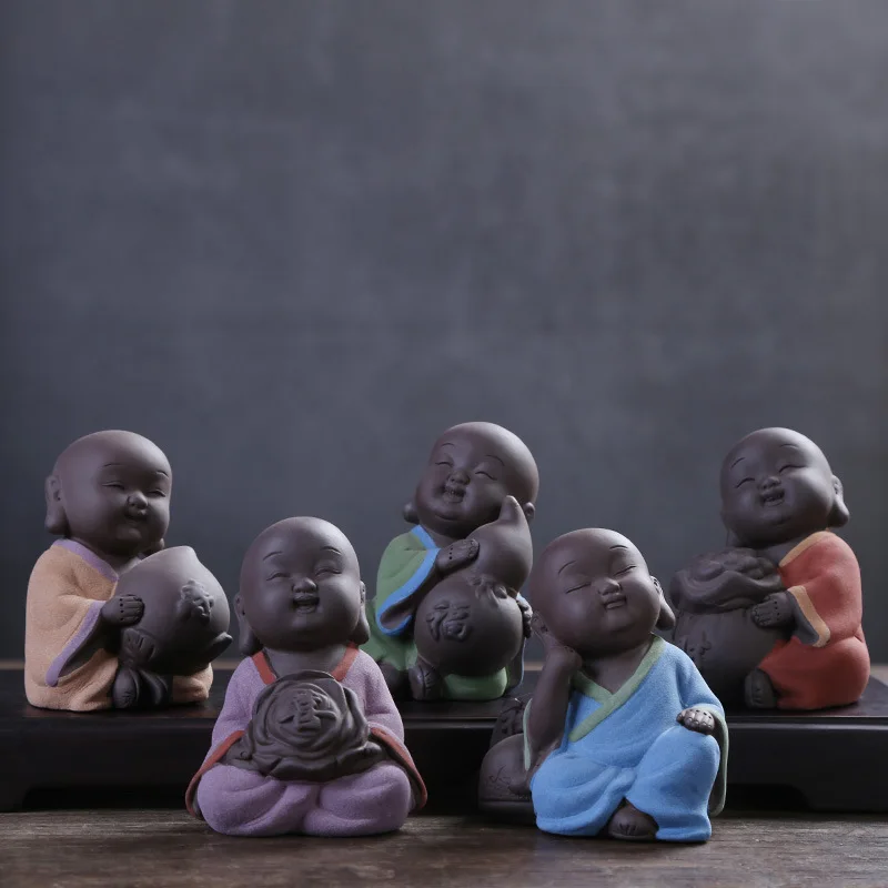 

Yixing Purple Sand Tea Pet Monk Samanera Boutique Creative Ceramic Crafts Home