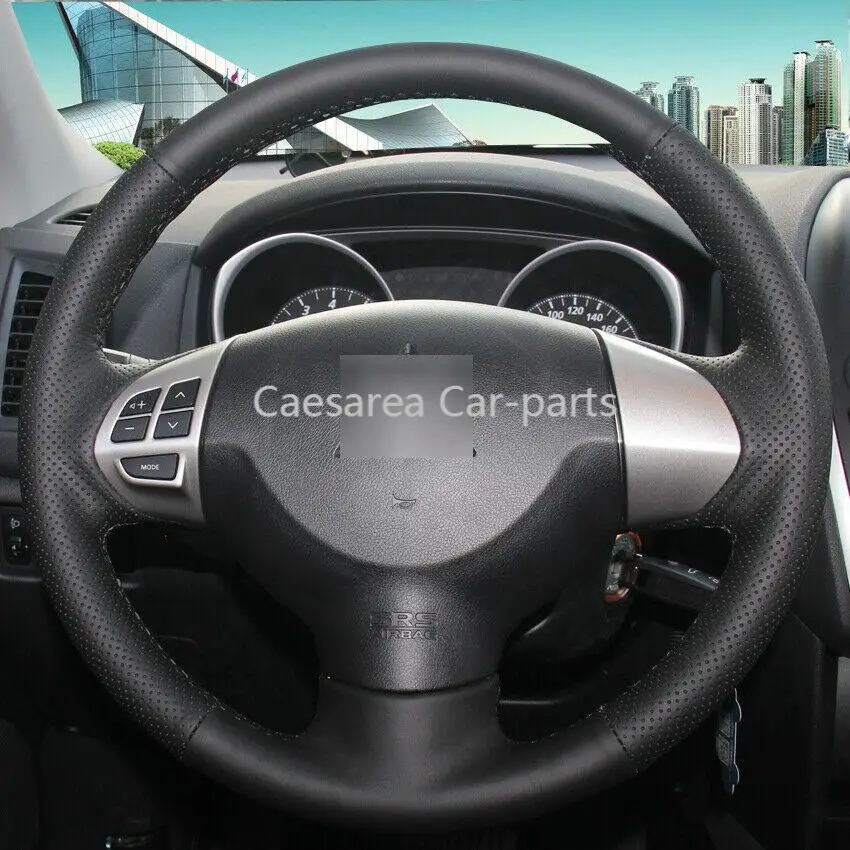 

Black Leather Car Steering Wheel Cover for Mitsubishi Lancer EX Outlander ASX