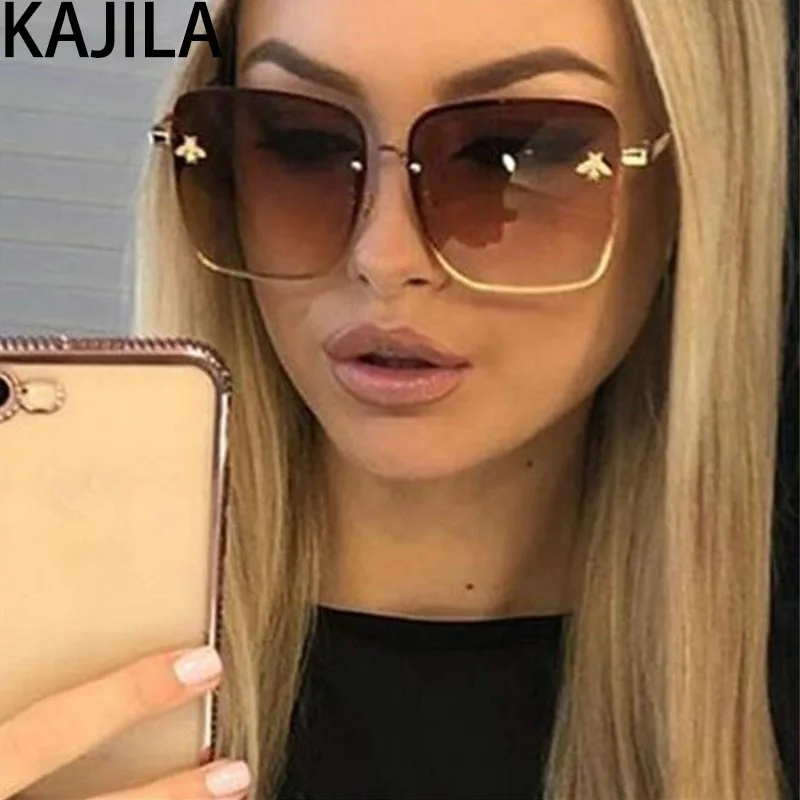 Новое поступление 2019 большие квадратные солнцезащитные очки в виде пчелы