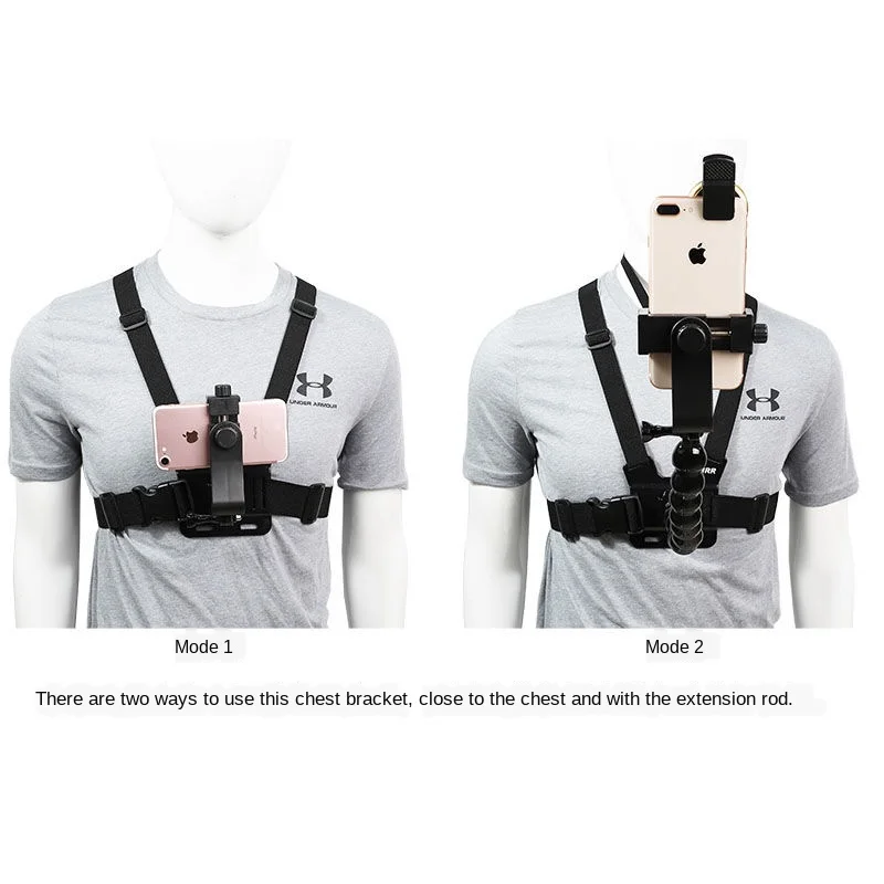 2020 mobile phone chest mount harness strap holder cell phone clip action camera adjustable straps for huawei xiaomi for iphone free global shipping