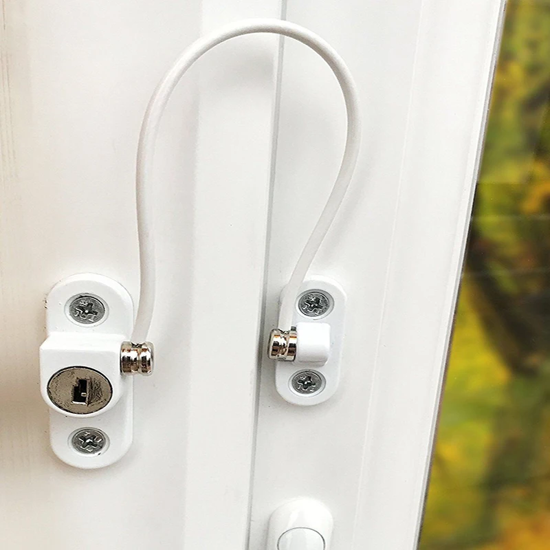 Bloqueo de ventana protecci&oacute;n de los ni&ntilde;os Restrictor de ventana de aleaci&oacute;n de aluminio de seguridad tope de ventana Anti-robo cerraduras limitador-1