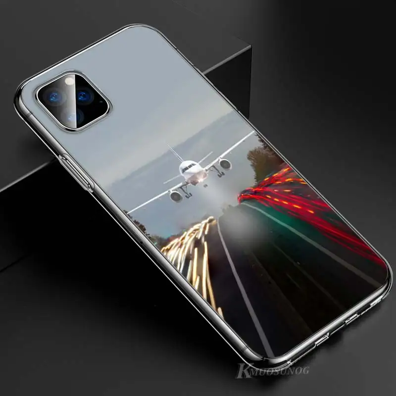Прозрачный ТПУ чехол самолет для iPhone 11 11Pro XS MAX XR X 8 7 6S 6 Plus 5S чехол для телефона