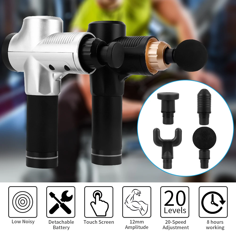  Массажный пистолет для мышц тела, спины, шеи, массажер для занятий спортом, расслабление, похудение, облегчение боли 