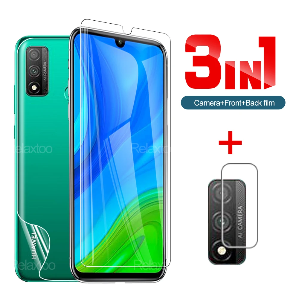 

3-в-1 закаленное стекло и задняя гидравлическая пленка для Huawei P Smart 2020 экран для Huawei P 20 P 30 P20 Lite P20 Pro объектив камеры