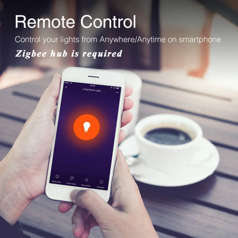 Умная Светодиодная лампа Tuya Zigbee 3 0 E12/E14 с регулируемой яркостью переключатель