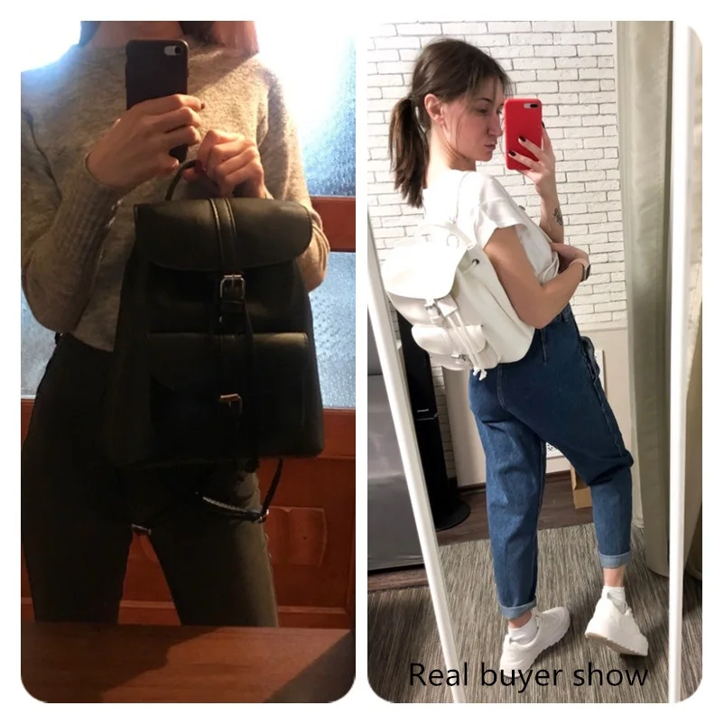 

Miyahouse PU Leather Backpacks Trendy Female Drawstring Travel Bags Retro School Bags Women High Quality Rucksack Mochila