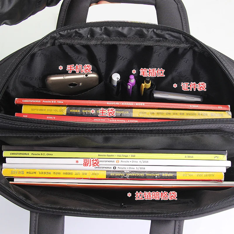 

Men's Handbag Shock-Resistant Single Shoulder Messenger Laptop Computer Bag Horizontal Briefcase Casual Sports Business Bag
