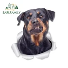 Забавная 3D наклейка EARLFAMILY, 13 см х 11,2 см, с изображением ротвейлера, собаки, сделай сам, клейкая наклейка для автомобиля, окна, кухни, ванной, туалета, наклейки на сиденья