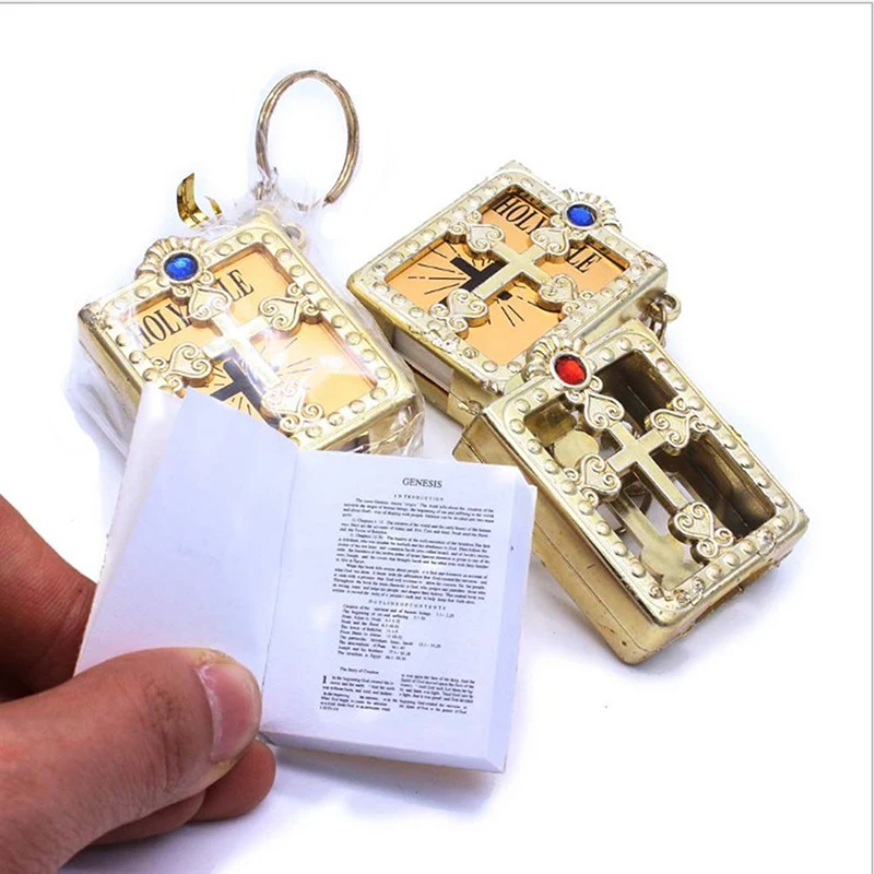 Брелок для ключей в виде священной Библии миниатюрный с религиозным мотивом