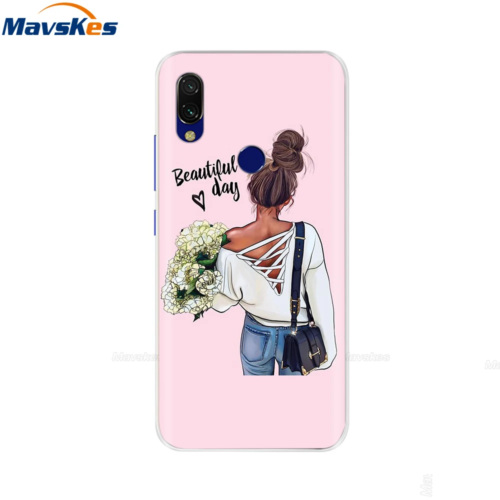 for xiaomi redmi note 7 case flower animal cover silicone case for redmi note 7 pro note7 bumper shockproof phone case coque free global shipping
