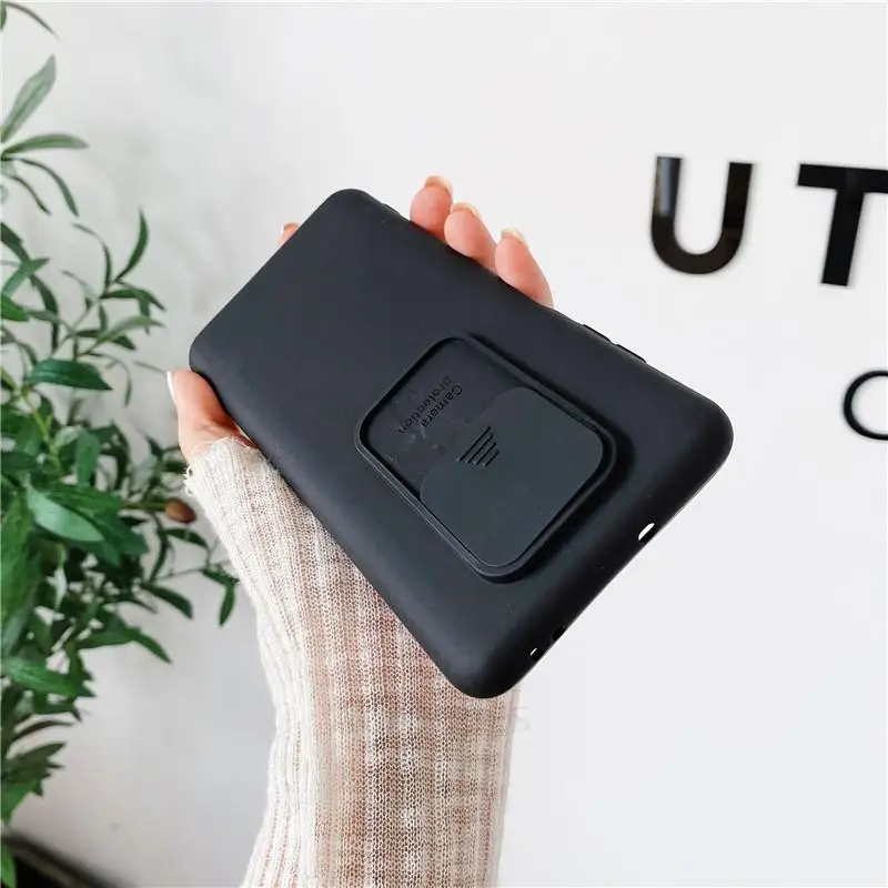 slide camera protector phone case on for xiaomi mi poco x3 pro x 3 nfc f3 5g poko x3pro x3nfc liquid silicone soft back cover free global shipping