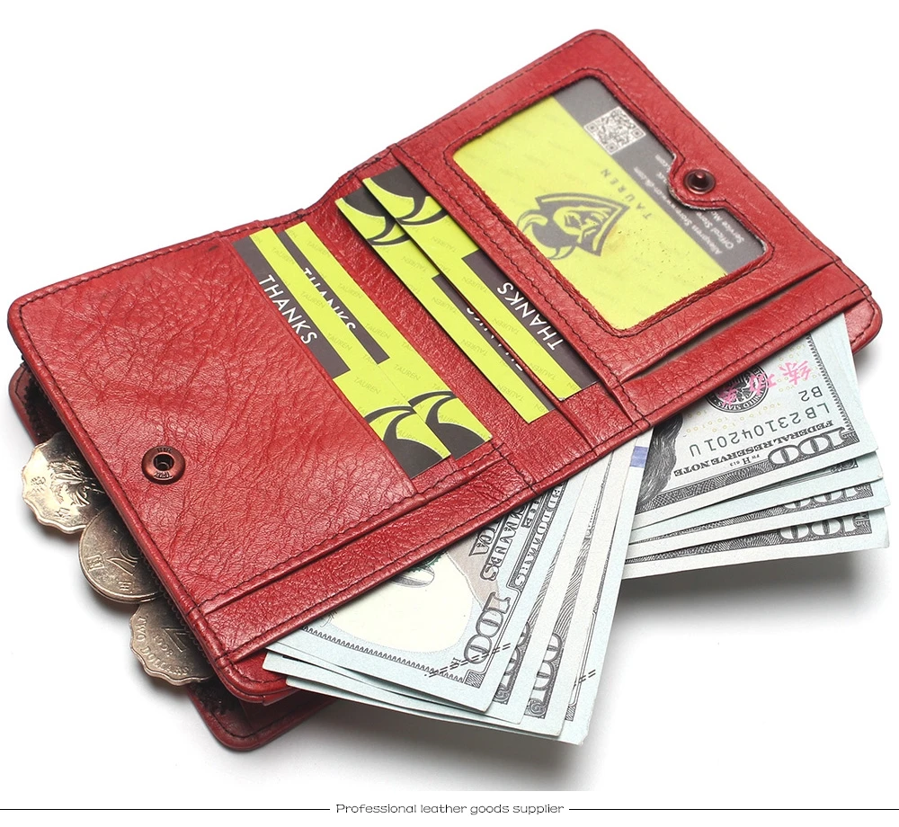 Natural Leather RFID Blocking Men's Top Layer Leather Brushed Wallet Handmade Retro Wallet Pure Leather Leather Coin Purse