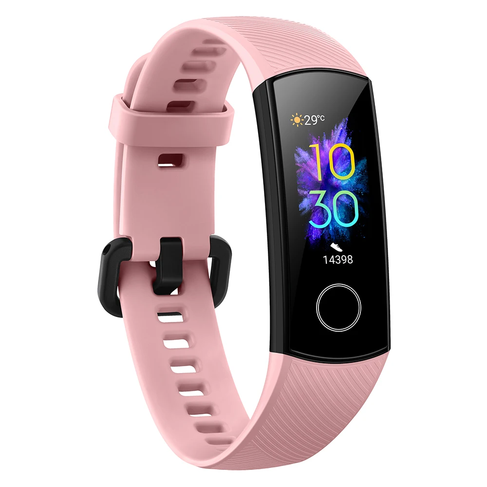Pink Band 5 Huawei Honor Band 5 Смарт-браслет с huawei FreeBuds браслет шагомер сенсорный экран для плавания пульсометр для сна - Цвет: Pink Band 5