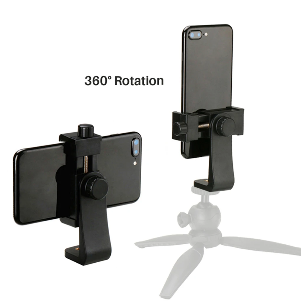 

Universal Phone Tripod Mount Adapter Vertical 360 Degree Adjustable Holder Cellphone Clipper Stand For iPhone Camera