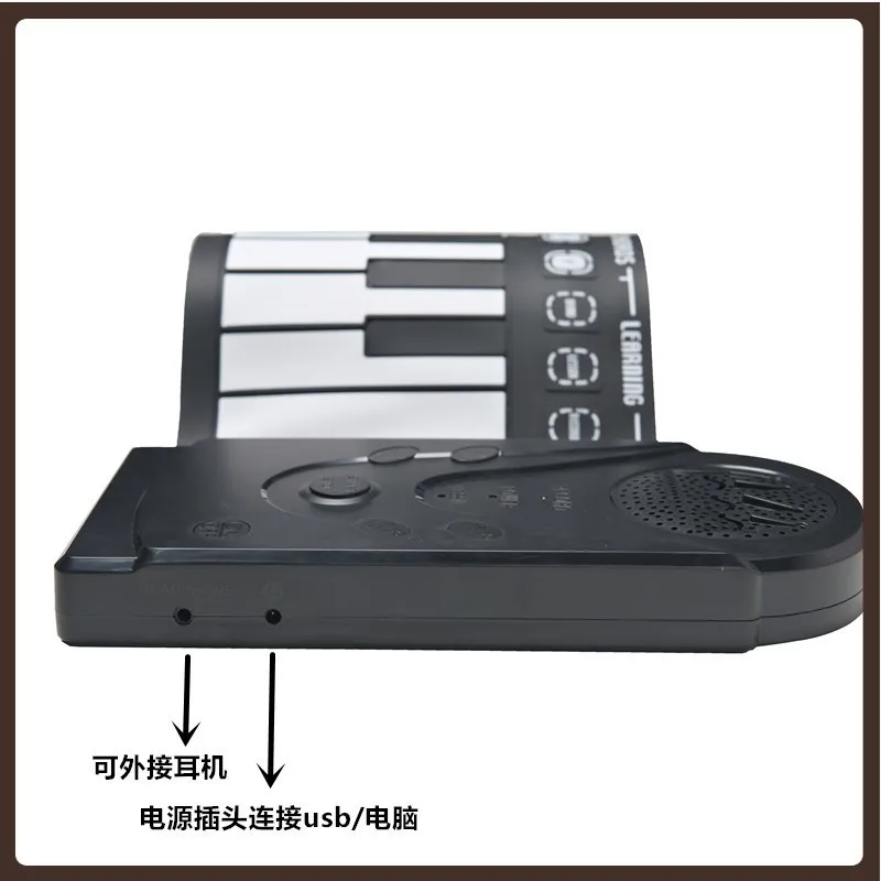 저렴한 49 키 핸드 롤드 피아노 체육관 소프트 휴대용 접이식 어린이 아기 피아노 초보자 악기 키보드 악기