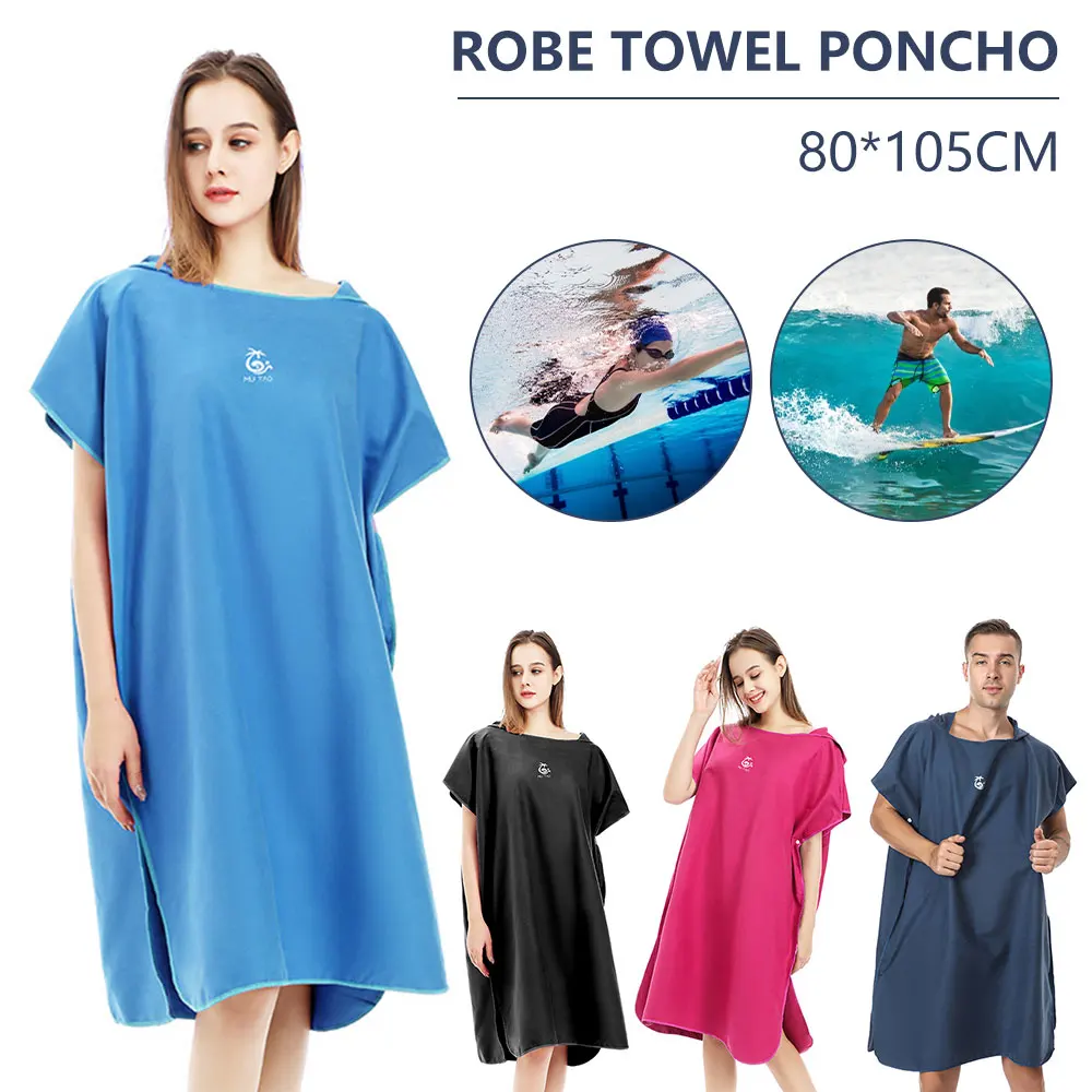 

Fashion Bath Towel Quick Drying Men Women Quick-drying Wearable Hooded Short Sleeve Bathrobe bsorbent Chic Bath Soft Swim Towe