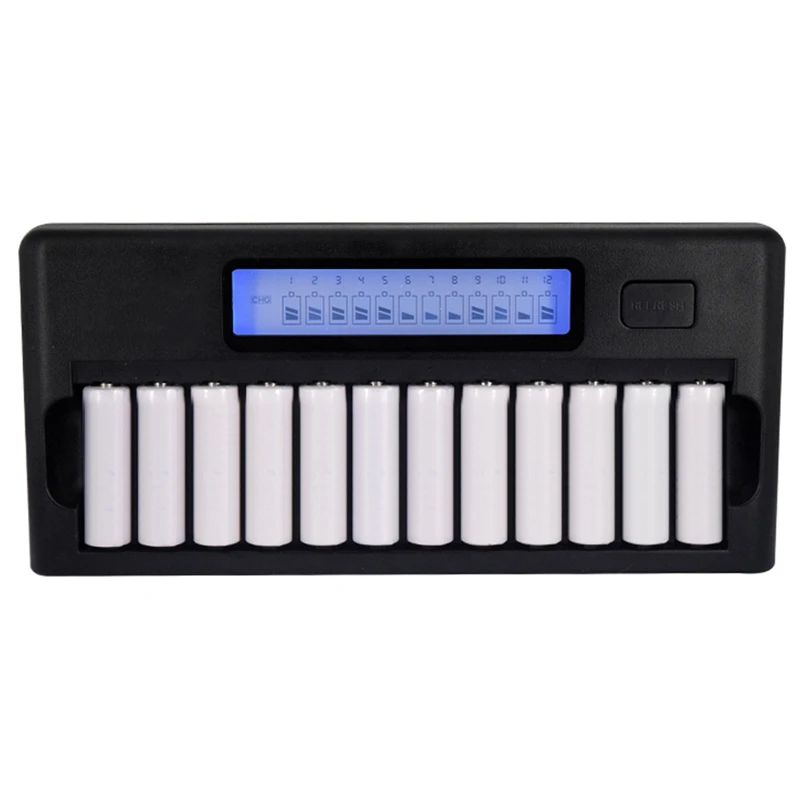Интеллектуальное зарядное устройство с ЖК дисплеем быстрое умное 12 ячеек для