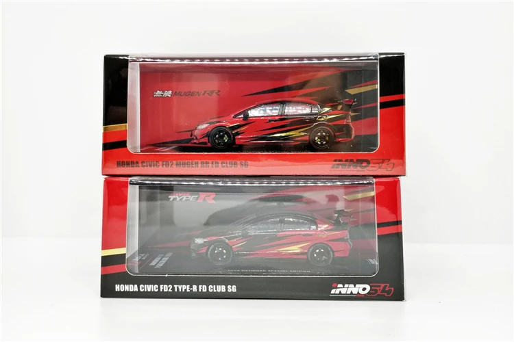 INNO64 1: 64 Honda Civic FD2 type-R FD Club Сингапур TOYZ сеть литья под давлением модель автомобиля