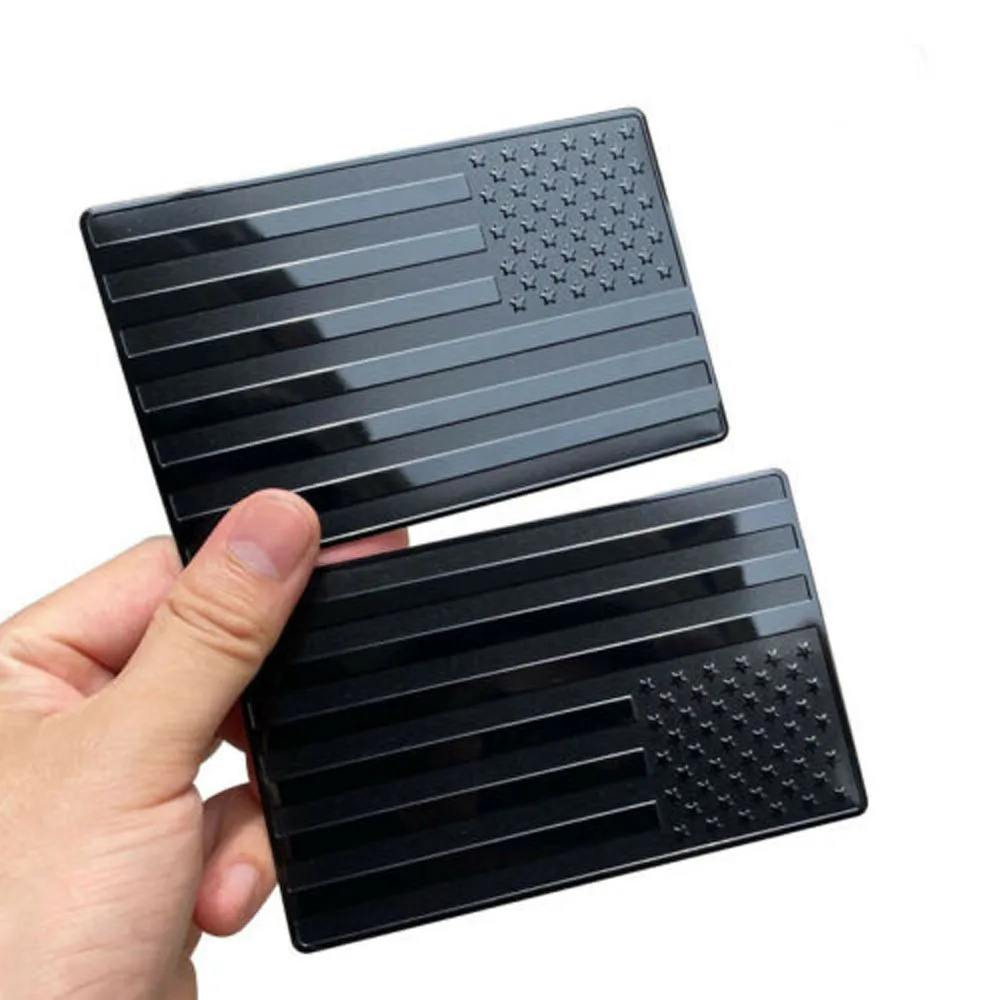 

2pcs Metal Car Sticker Emblem Badge American Flag Side Marker 3D Sticker Fender Emblems Rear Tail Trunk Badges Decals Stickers