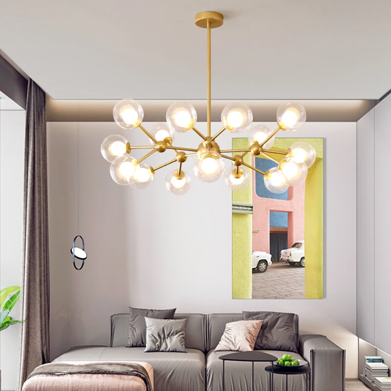 Magic Bean glass balls chandelier Molecule lamp Black Rose Gold Color Mid Century Home Decor Suspension pendant lamps Fixtures | Освещение