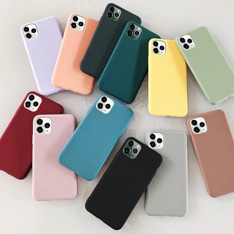 Чехол для Iphone силиконовый черный чехол из ТПУ телефона 6 S X XS 11 Pro Max XR 7 8 Plus 7plus plus 5