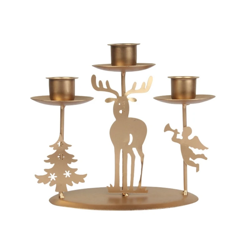 

3 Metal Candelabra Christmas Tealight Candle Holder Candlesticks Stand for Formal Events Wedding Church Holiday