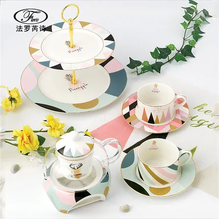

Ceramic Coffee Cup Set Nordic Style Home Bone China Coffee Cup And Saucer Black Tea Drinkware Free Shipping