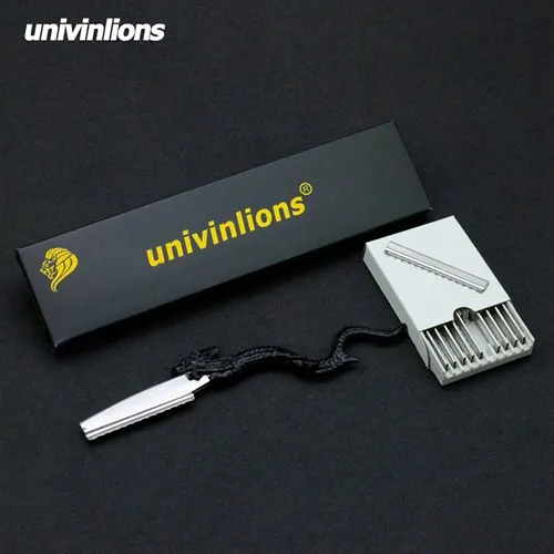 Univinlions нержавеющая Дракон прямое бритвенное лезвие Парикмахерская Филировочная Бритва Парикмахерская Бритва для волос с 10 лезвиями - Цвет: B-1-B10blades
