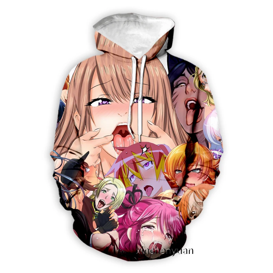 Новые мужские/женские толстовки xinchenyuan с 3D принтом аниме Ahegao модная Толстовка