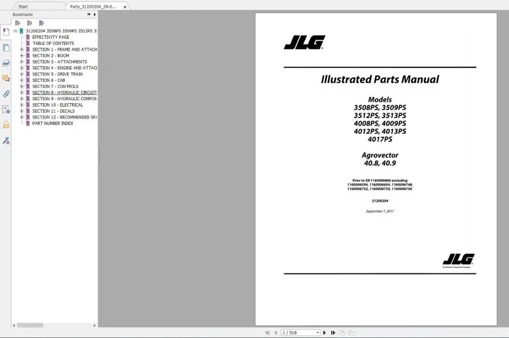 Руководство по обслуживанию и деталям операторов JLG 2020 Full PDF 30 Гб|winols damos|damos filespatches