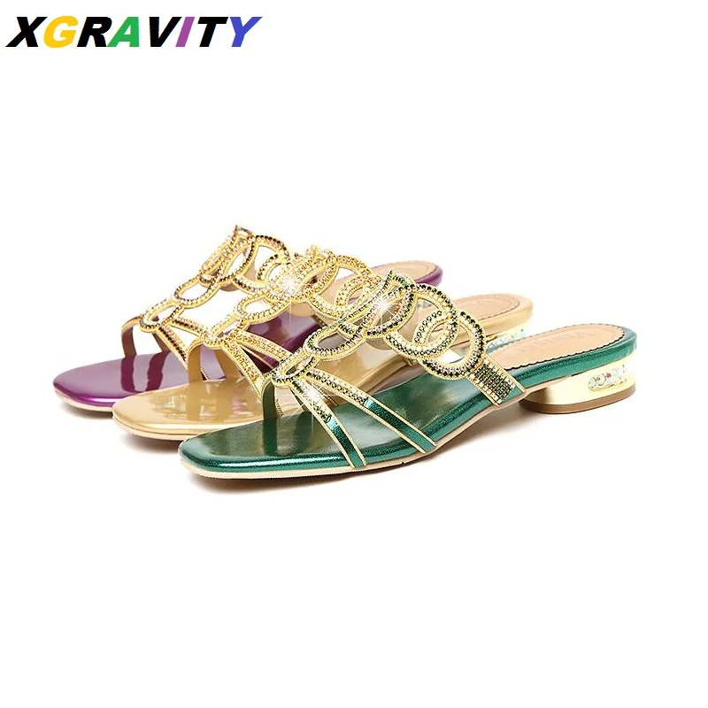 

D032 2021 New High Quality Ladies Fashion Flat Shoes Woman Summer Shoes Sexy Rhinestone Women Casual Flats Sexy Slides Sandals