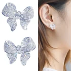 DW Новое поступление милые серьги-гвоздики с бантом для женщин с циркониевым камнем модные корейские серьги ювелирные изделия 2021 Новинка