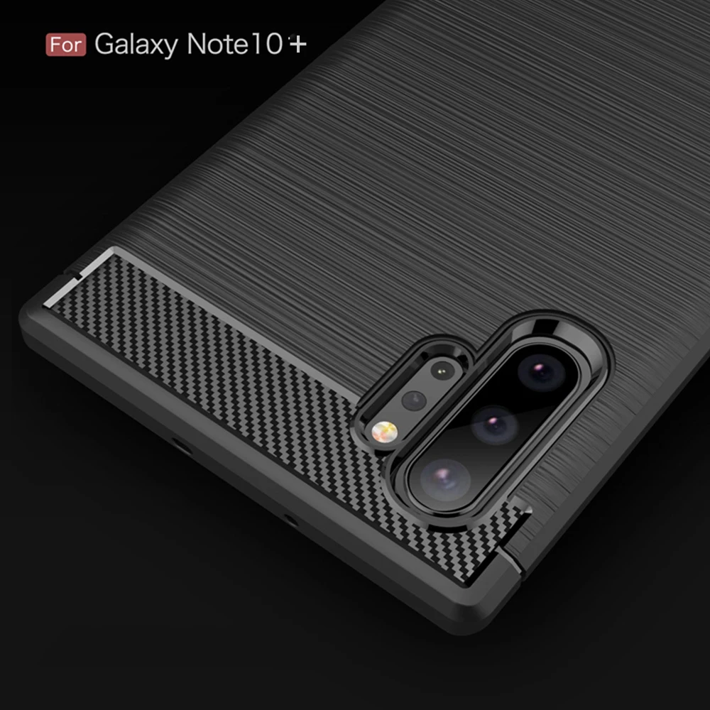 Для samsung Galaxy Note 10 Plus чехол из углеродного волокна противоударный чехол для телефона для samsung Note 10+ чехол Полная защита бампер