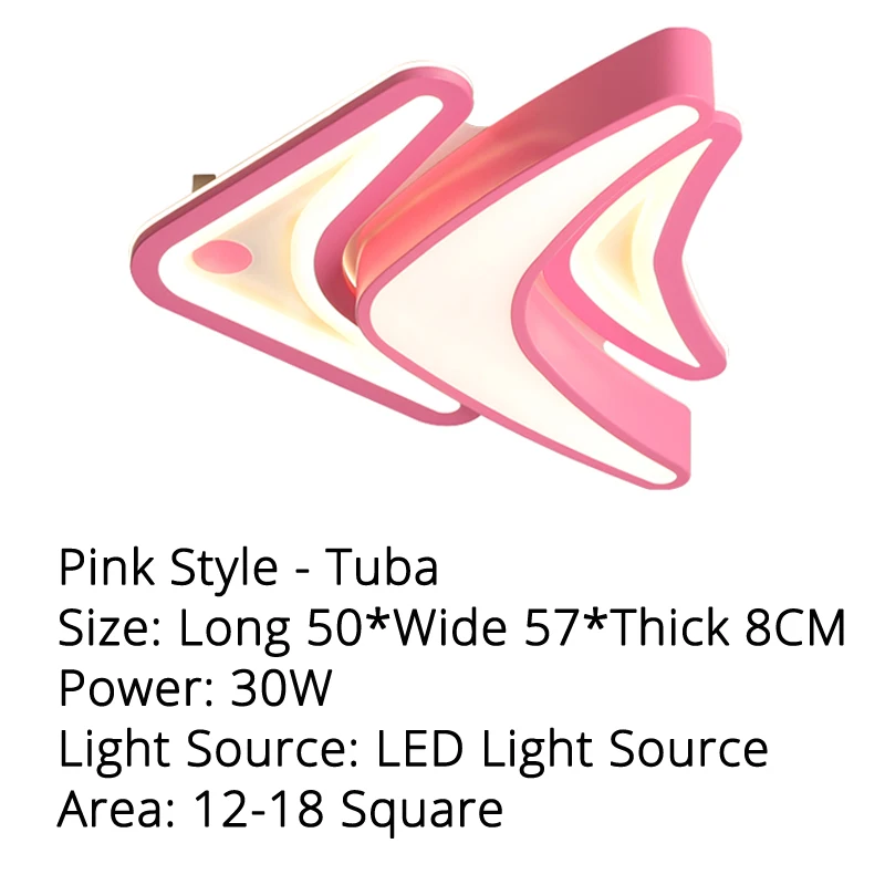 pink 50x57x8cm 30w Люстра, лампа для спальни, современная мода, индивидуальная спальня, детская комната, освещение, креативный теплый скандинавский светодиодный потолочный светильник - Цвет абажура: pink 50x57x8cm 30w