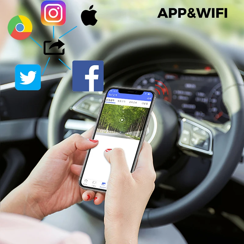 Автомобильный видеорегистратор Wi-Fi и приложение умный с камерой заднего вида 3 16