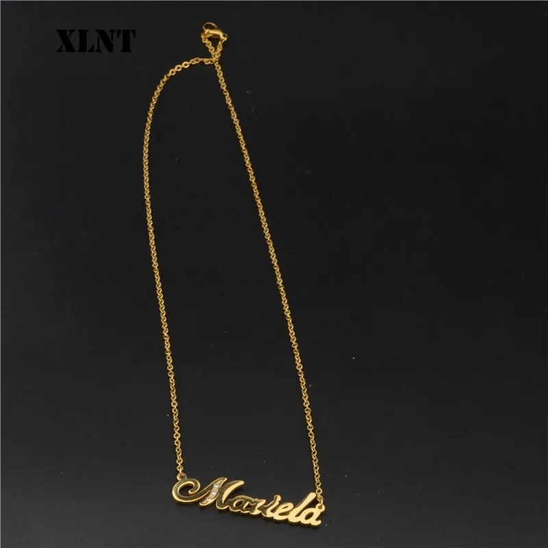 XLNT Mariela Name Necklace Handmade Custom Personalized Necklaces for Women Men Stainless Steel Statement Choker Bijoux | Украшения и