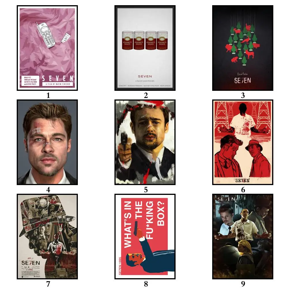 19 видов конструкций фильм Se7en плакат из белой бумаги художественная Наклейка на
