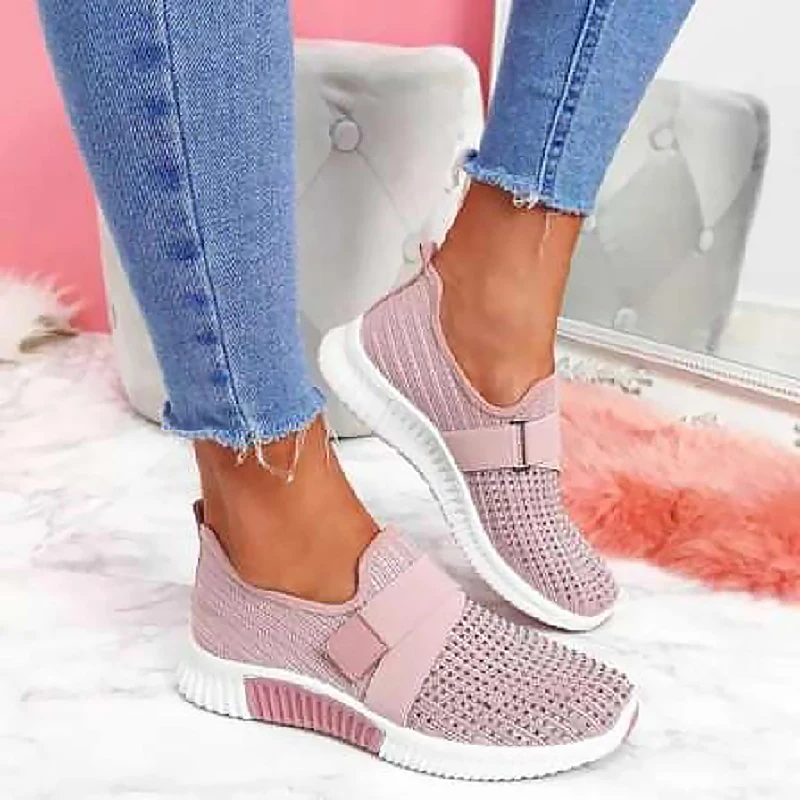 

Rhinestone Women Shoes Fashion Sneakers Casual Loafers Female Spring Summer Shoes Flats Slip On Plus Size 42 43 Tenis Feminino