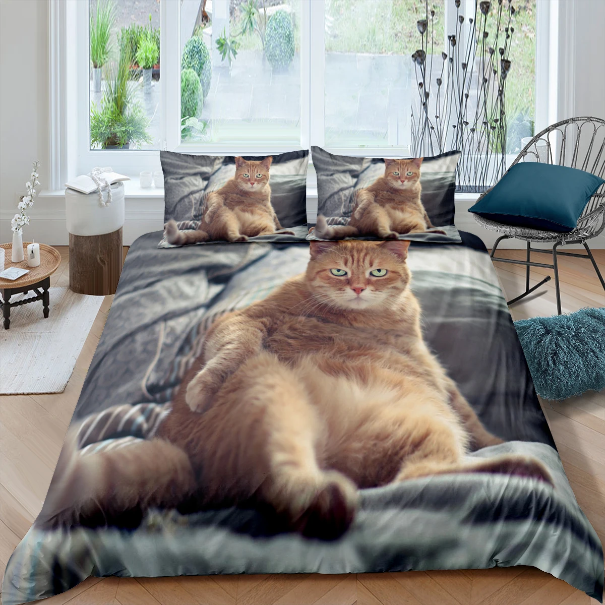 

3D Bedding Sets Animal Cat Printed Duvet Cover Set 2/3pcs Comforter Cover Bed Pillowcase King Queen Pet Cat Quilt Cover