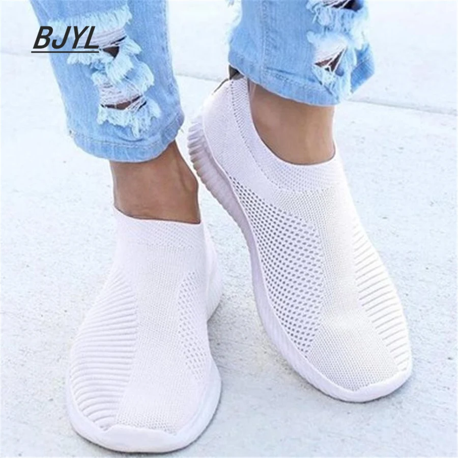 Новинка 2021 вязаные носки кроссовки Женская Вулканизированная