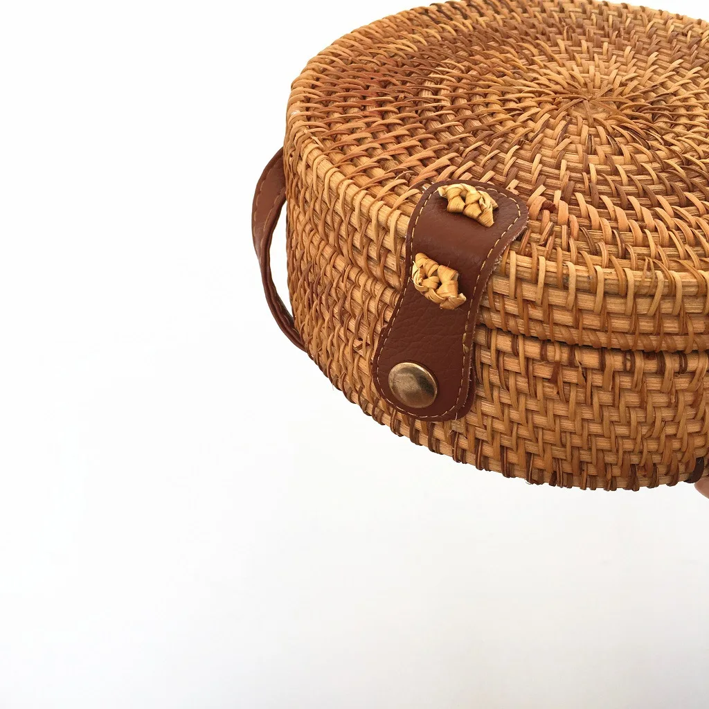 Круглые соломенные сумки 2020 женская летняя сумка из ротанга плетеная пляжная