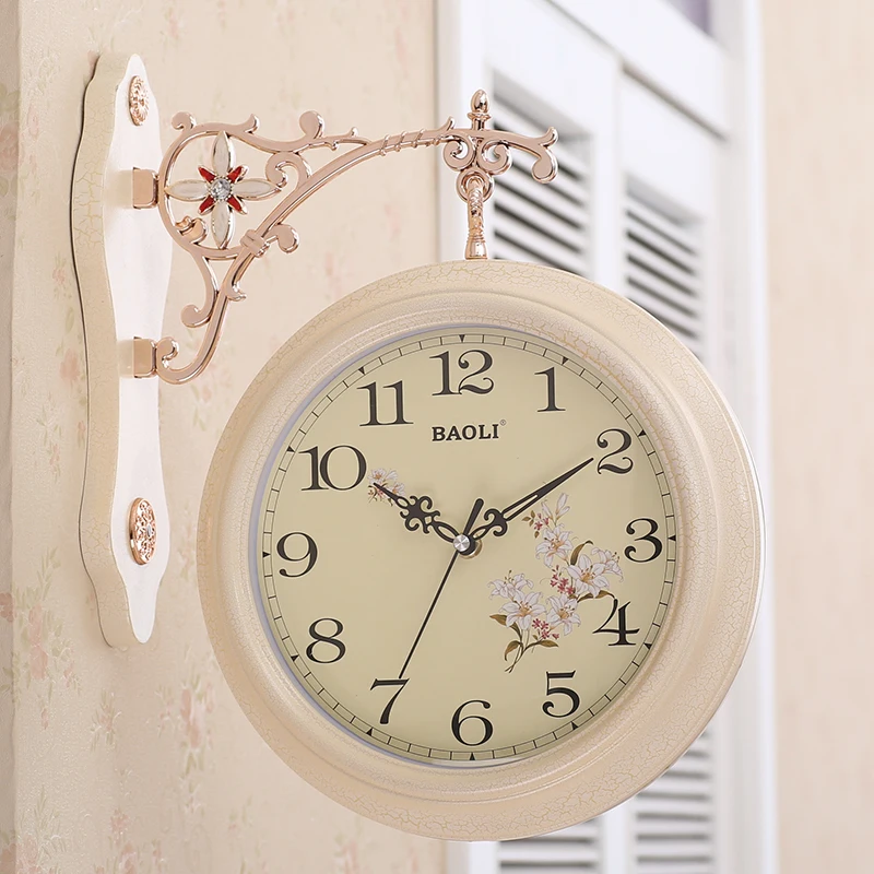 

Outdoor Silent Modern Design Wall Clock Double Sided Creative Kids Wall Clock Large Kitchen Wandklok Home Decoration BA1