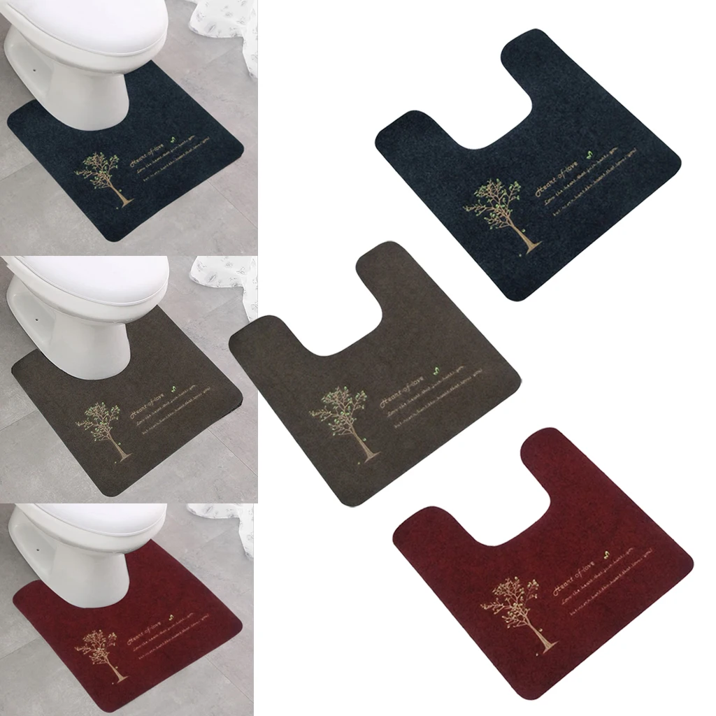 

Toilet U-Shaped Floor Mat Non Slip Absorbent Ultra Soft Washable Home Decor