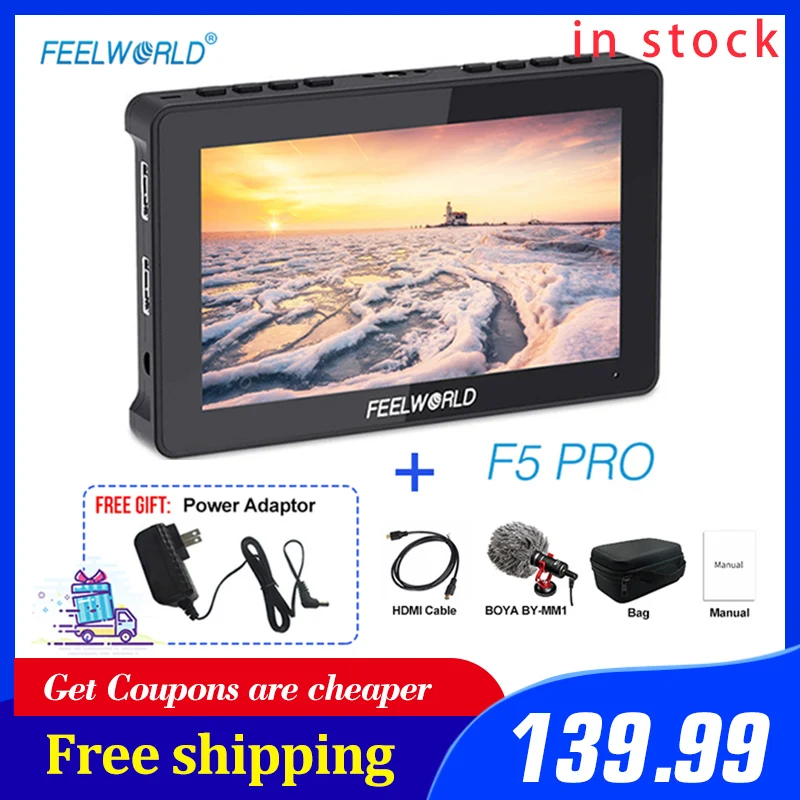 Монитор для камеры FEELWORLD F5 Pro 5 дюйма IPS 4K FHD 1920x108