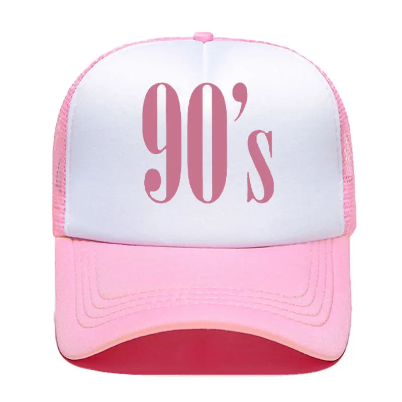 

90's Letters Print Casual Funny Baseball Cap Funny Casual Men Women Parent-child Hats Mesh Visor Outdoor Sun Hat Adjustable Caps
