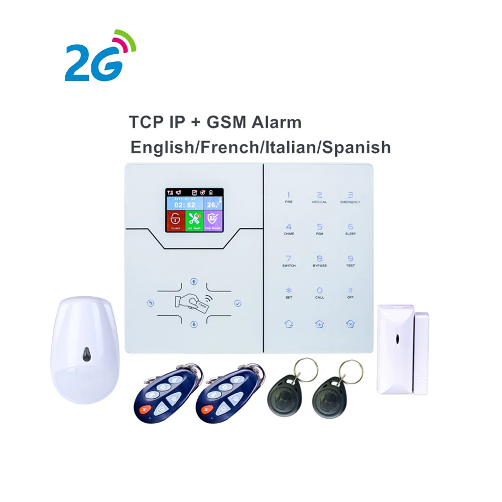 Enlarge Wireless French Text Menu TCP IP Alarm System GPRS GSM Smart Home Security Alarm System Control by WebIE and APP