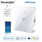 Сенсорный настенный Wi-Fi выключатель света Szaoju Smart Life Ewelink EU UK стеклянный APP таймер 123 Gang Google Home Alexa 220 В нужен нейтральный провод